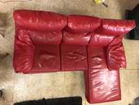 Sofá Sala Vermelho em Cabedal Usado