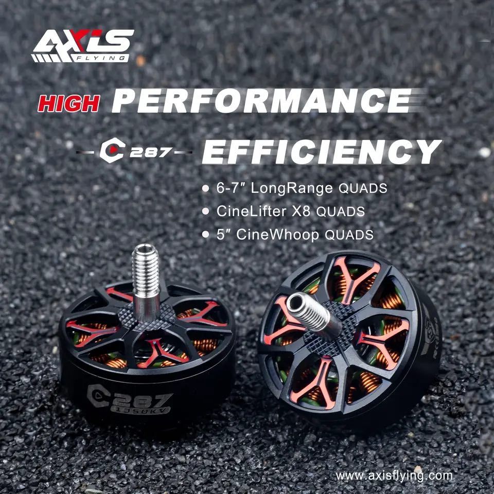 Мотори для FPV дрона Axisflying C287 (2807) 4шт. компл. на 1350 kv