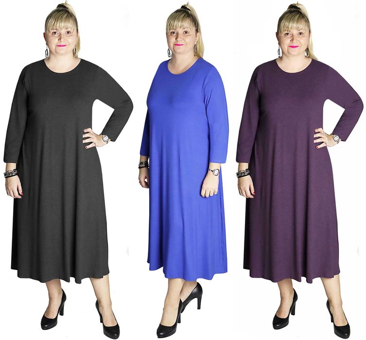 DZIANINOWA SUKIENKA MAXI roz uniwersalny pasuje od 50 do 54