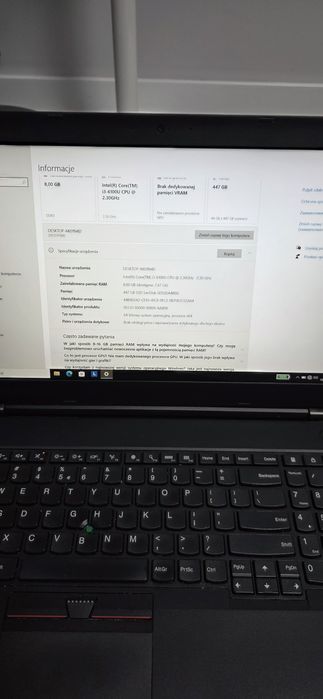 Laptop Lenovo L560 i3 6100 8Ram 512Dysk