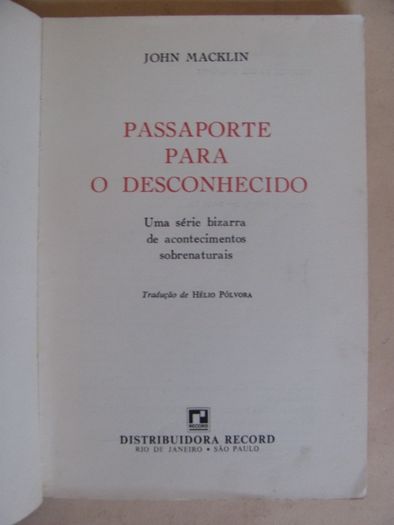 Passaporte para o Desconhecido de John Macklin