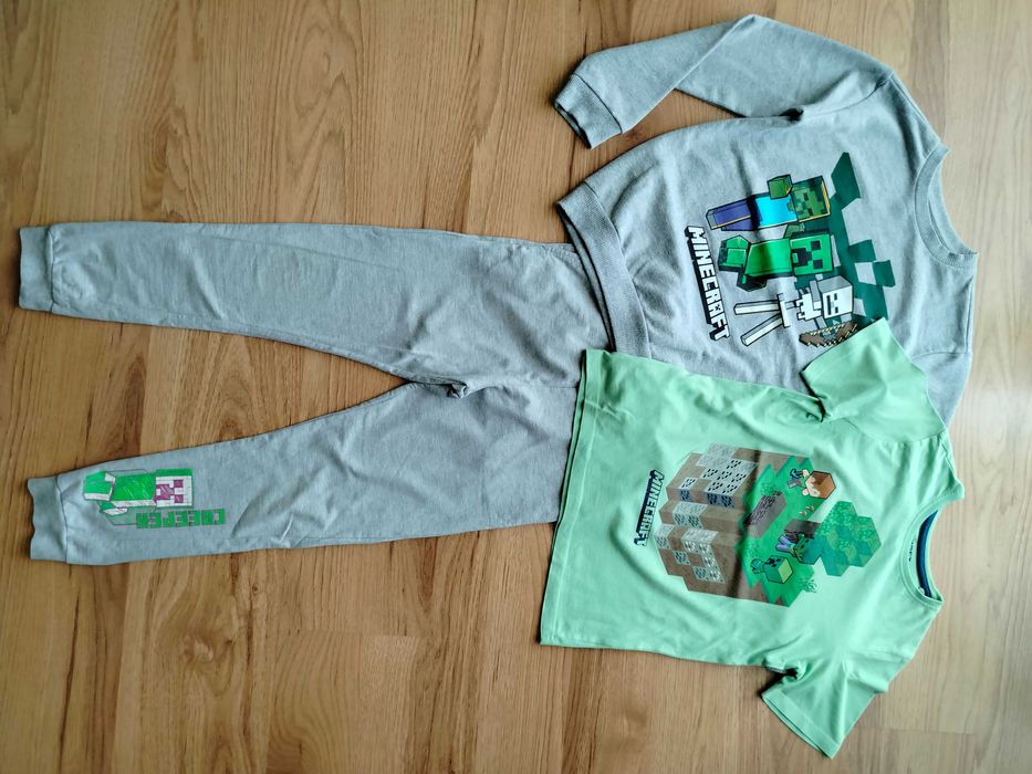 Minecraft zestaw t-shirt + bluza + spodnie, rozm. 134/140