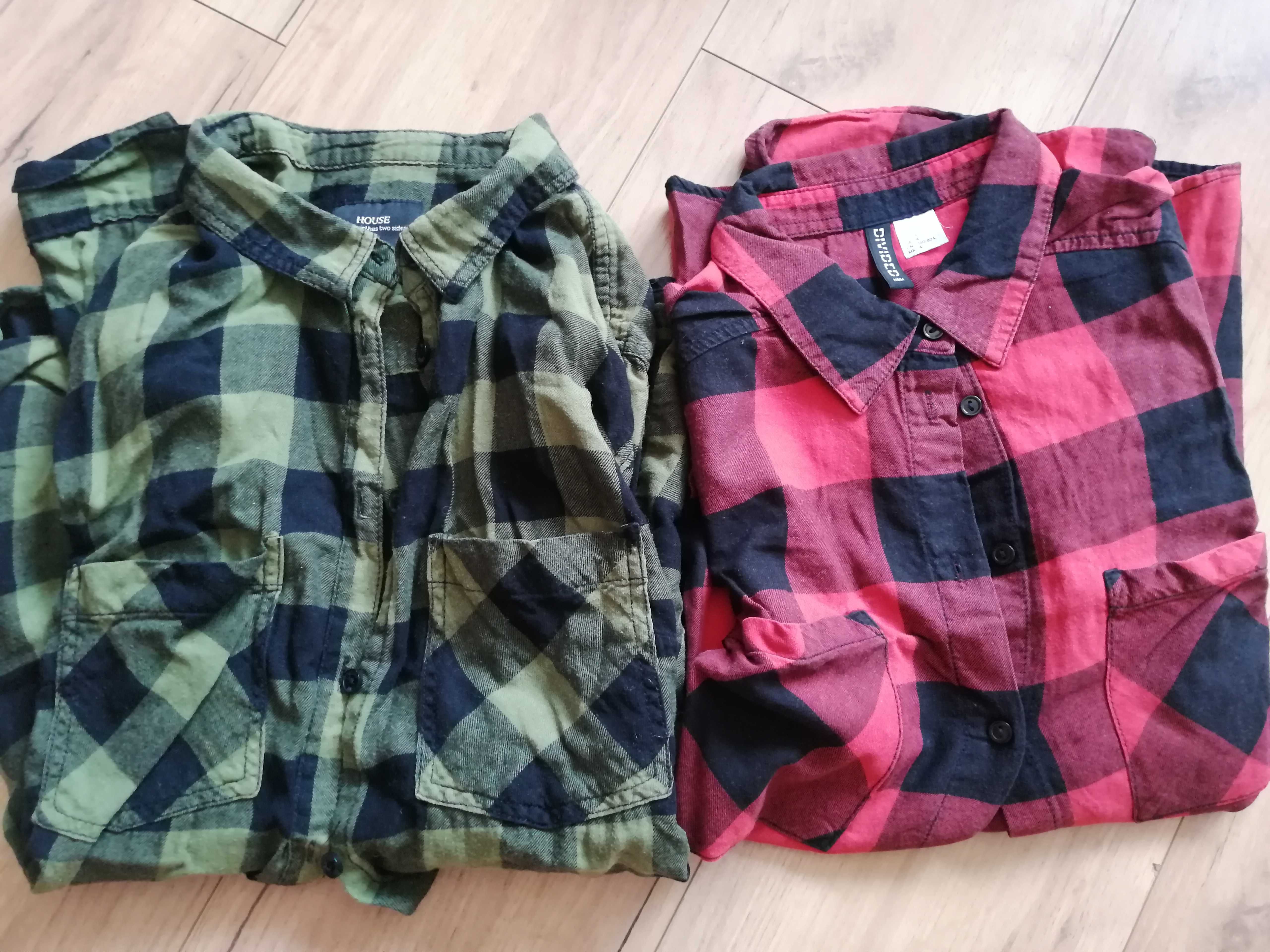 2x koszula damska w kratę House h&m oversize