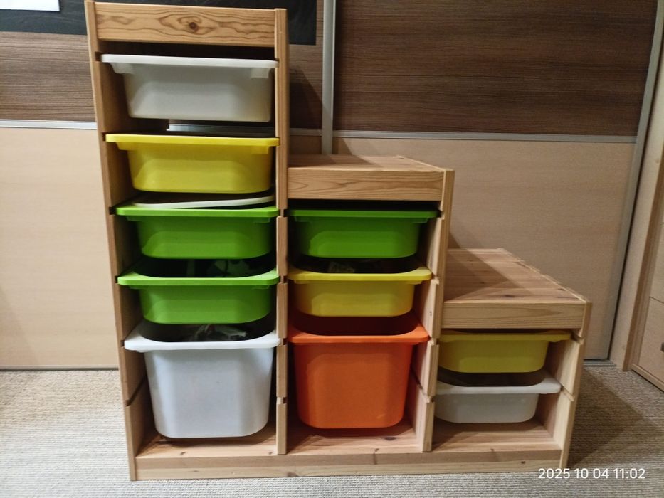 TROFAST ikea regał z pojemnikami, jasna sosna