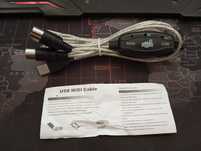 Cabo USB para MIDI in e out
