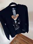 Czarny sweter Ralph Lauren bear miś z misiem