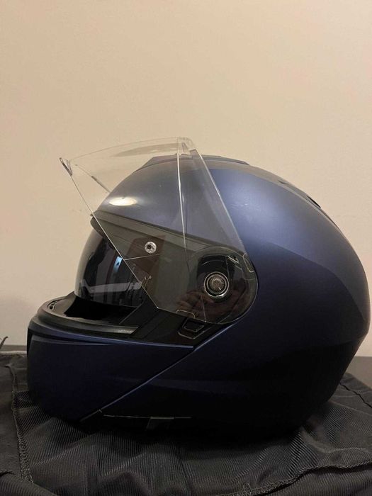 Capacete Modular HJC I90 Solid Azul Anodizado