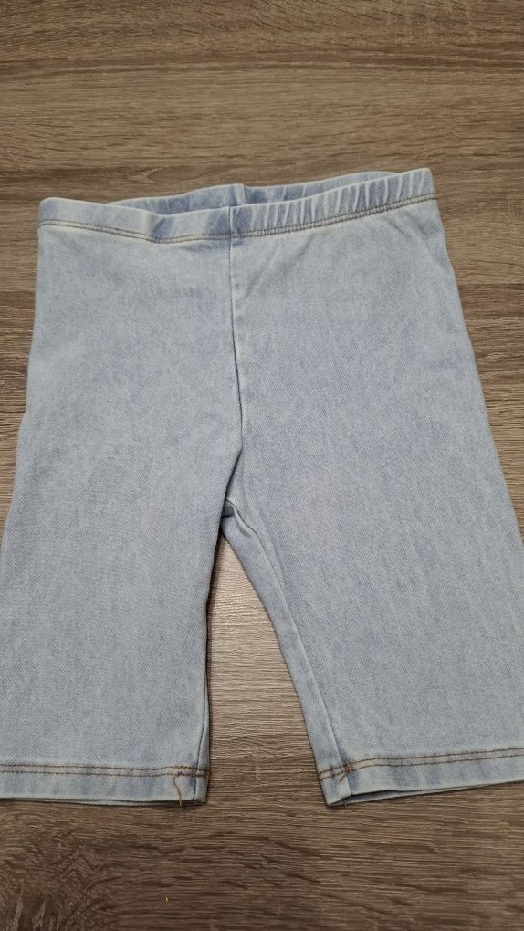 H&M krótkie legginsy a'la jeans z efektem sprania r.122