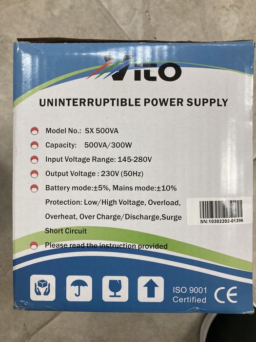 Инвертор. Источник бесперебойного питания Vito SX 500 VA ИБП