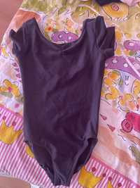 Maillot manga curta preto ballet