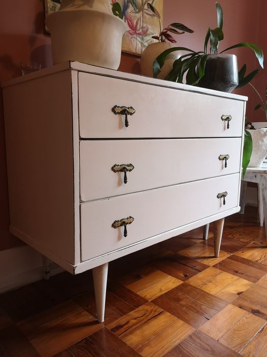 Cómoda de Madeira Laçada a Branco