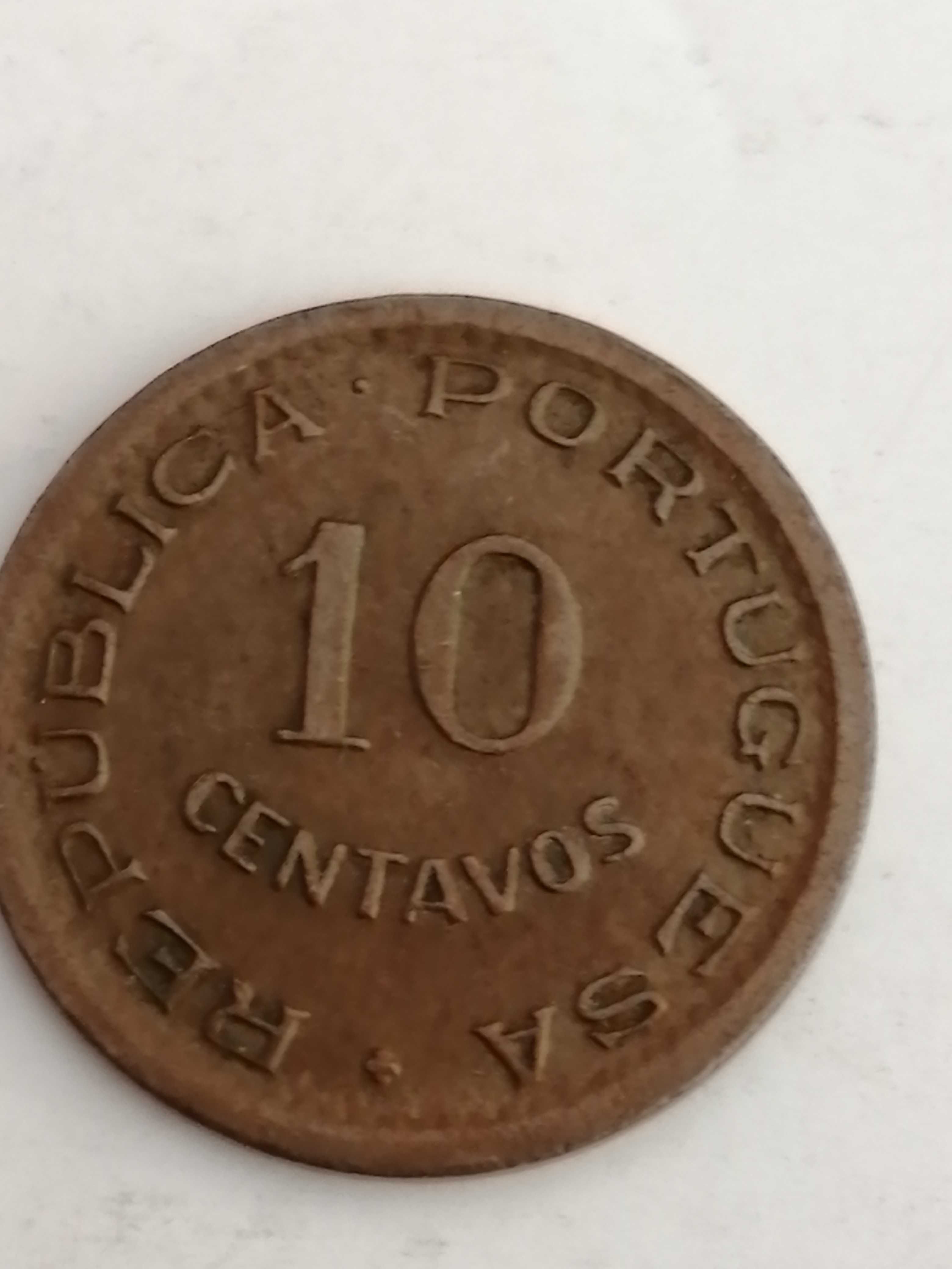 Moedas ex. Colónias. Angola 10 e 20 centavos. 1948 e 1949.