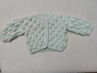 Miętowy sweterek niemowlęcy handmade r. 62