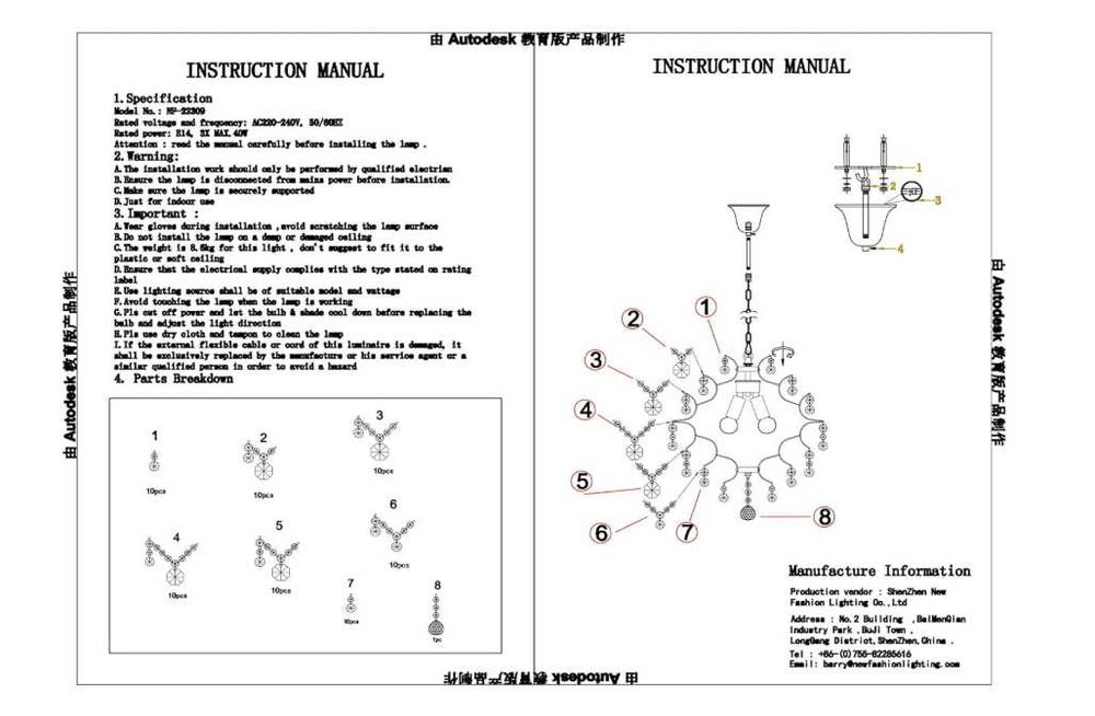 A1A9 Nowoczesny kryształowy żyrandol 3kryształowe abażury sufitowe