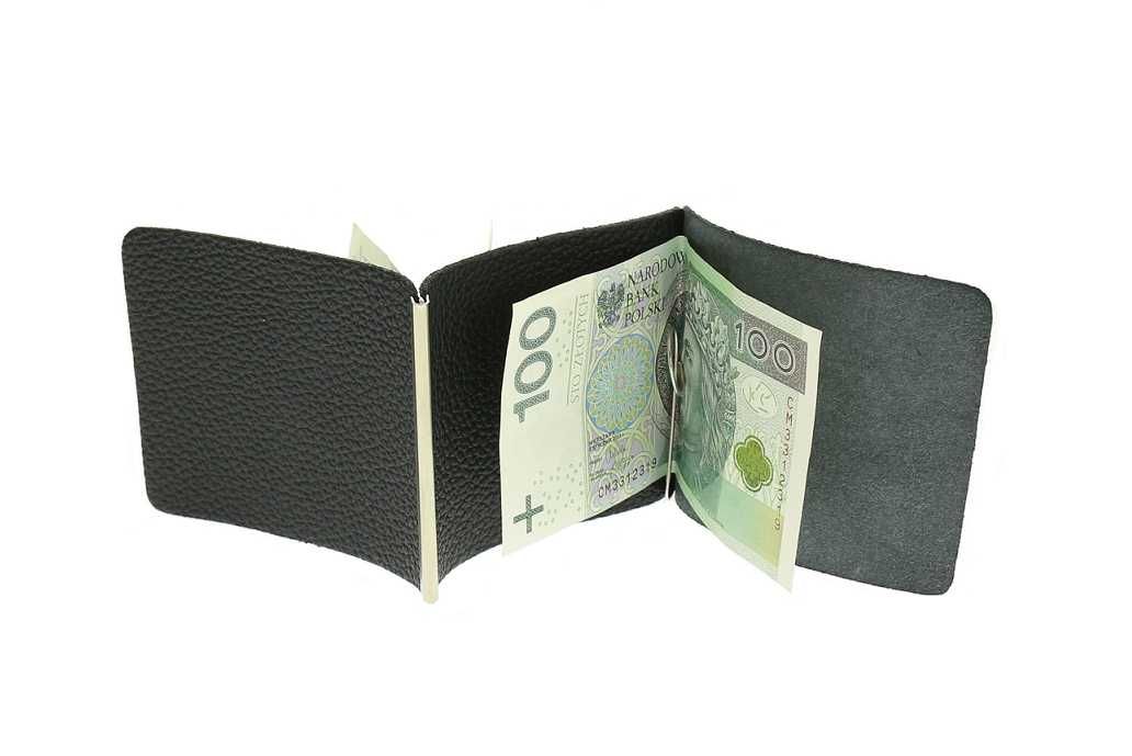 Banknotówka skórzana etui na banknoty podwójne brązowy PL