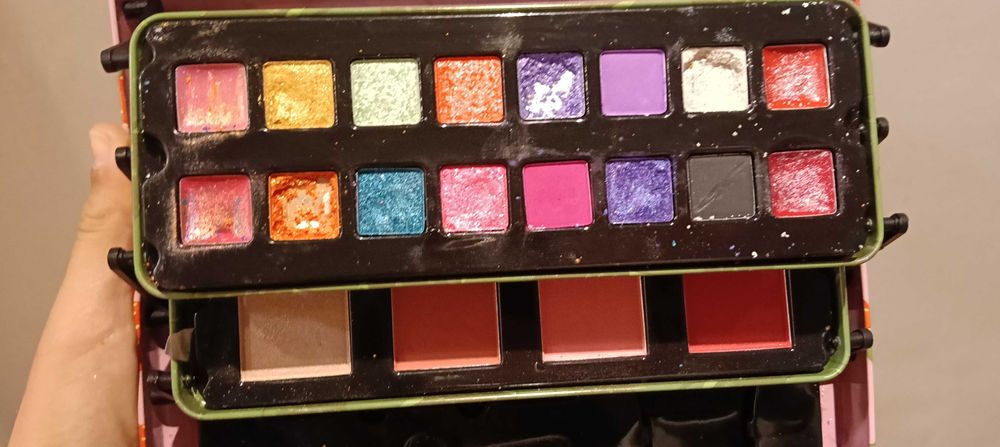 Paleta de maquilhagem usada