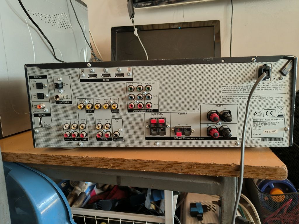 Amplituner SONY STR-DG520 + 3 głośniki sony