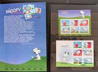 Selos do Snoopy pagela e envelope 1° dia