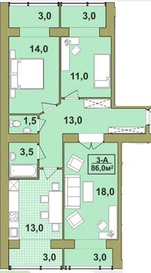 Готова,3-кіматна квартира в центрі, 93м.кв.,, гот.Надія