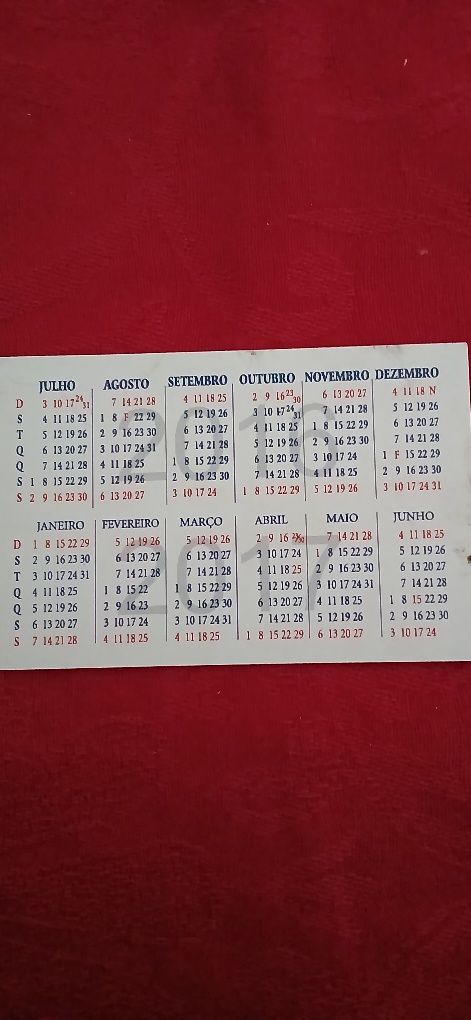 Calendário de bolso 2016/2017