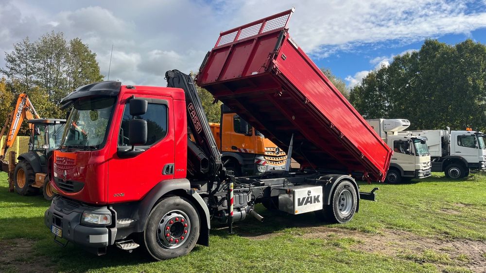 Renault Midlum 18 Dmc Hds Fassi 120 XP Sterowanie Radiowe 5-6 funkcja wyjście na rotator + Wywrotka Dautel Stan Wzorowy Sprowadzona (nie Palfinger Hiab Meiller Kipper Kh Kipper Schwarzmuller)