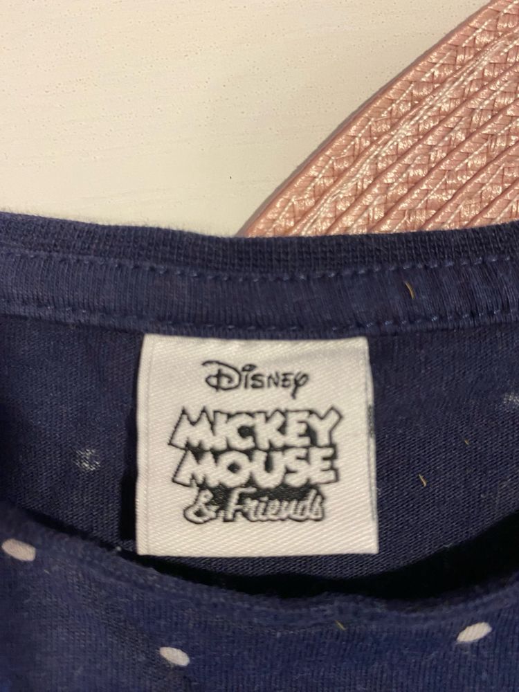 Granatowa bluzeczka z Myszką Minnie i Daisy, Disney, rozmiar 122