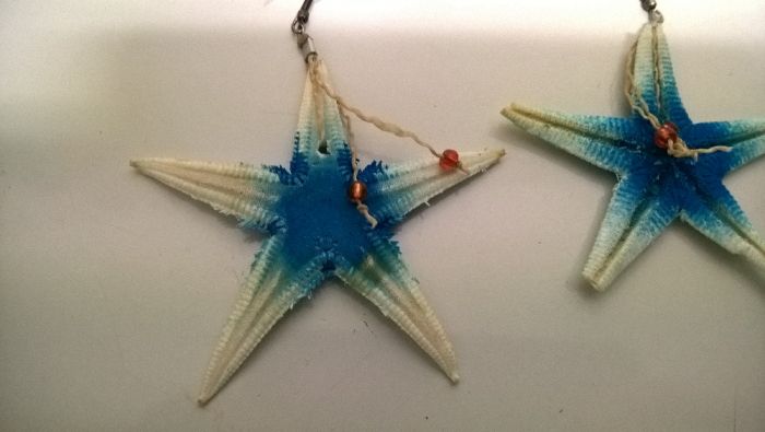 Brincos Estrelas do Mar Branco e Azul (portes incluídos)