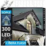 Lampki Choinkowe SOPLE 300 LED ZEWNĘTRZNE Kurtyna Świąteczna + FLASH