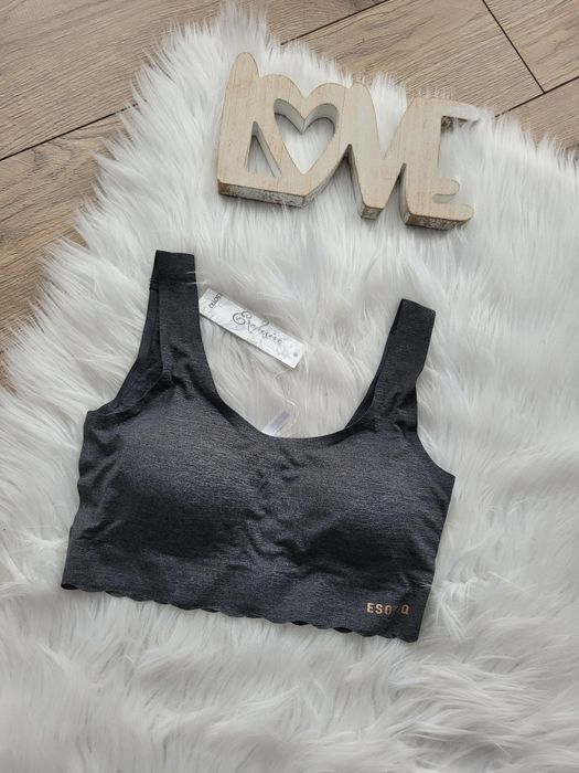 Biustonosz sportowy top Esotiq xs szary melanż