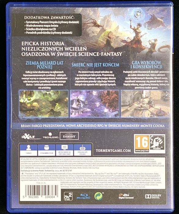 Torment Tides of Numenera PL Dubbing na PS4 i PS5 Gra w BDB stanie