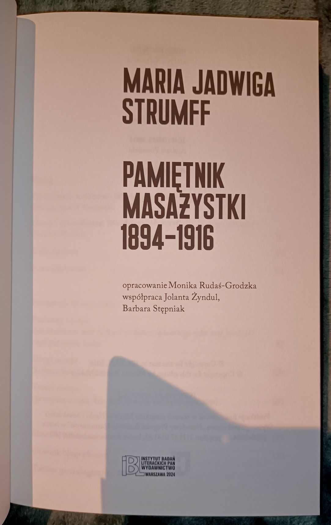 Pamiętnik masażystki. Maria Jadwiga Strumff