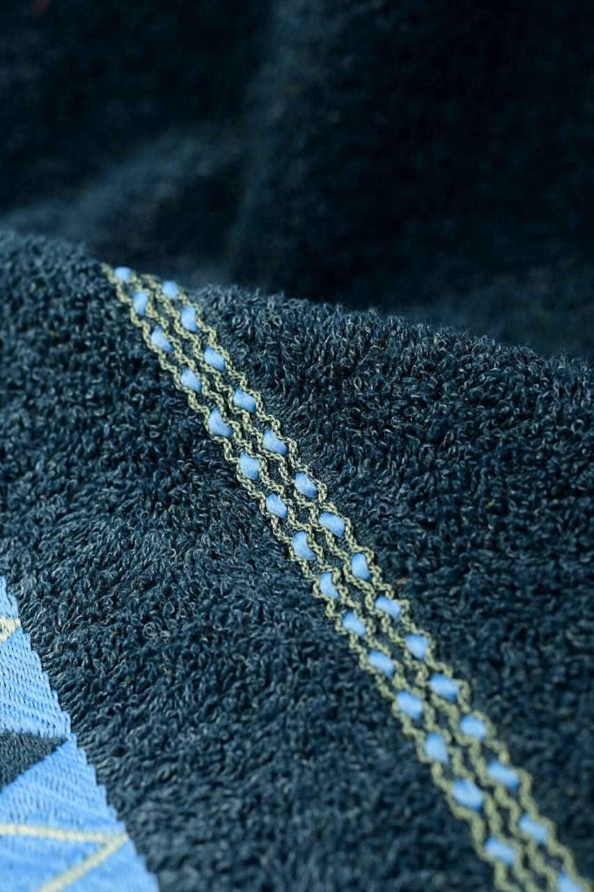 Рушник сауна, махра, темно синього кольору, 160 × 80см.