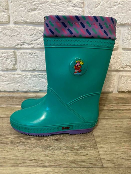 Сапоги резиновые зеленые сапожки детские Италия Р 33/34 ст.20,5-22