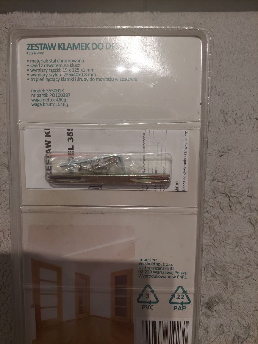 Klamki, zestaw 2 szt. , ( mam 4 kpl.) Nowe