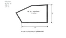 JCB 505-20 TC, 525-60, 527-58 szyba drzwi dolna nr B 86