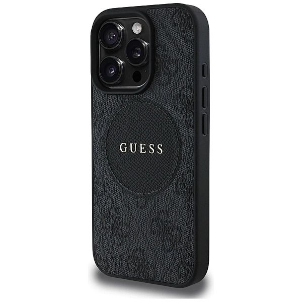 Etui Guess 4G Circle Classic Logo MagSafe na iPhone 16 Pro - czarne