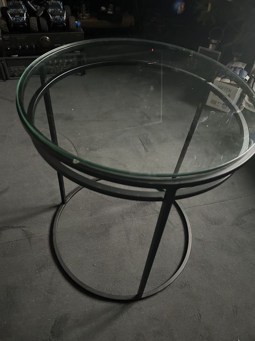 Stolik metalowy ze szklamym blatem w stylu Loft !