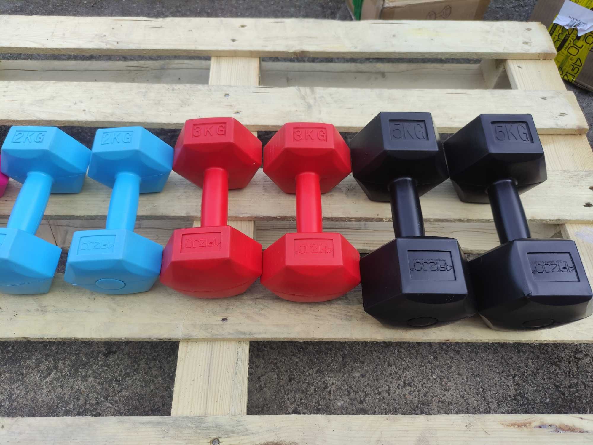 Hantle hantelki bitumiczne zestaw 2x5kg 2x3kg 2x2kg
