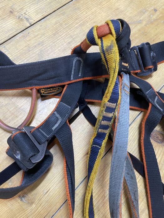 Uprząż climbing technology i lonże pojedyncza 45 cm i podwojna 70 cm