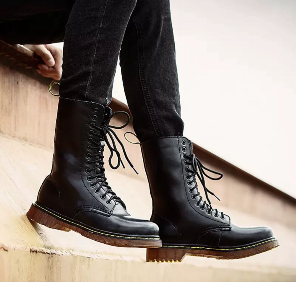 Combat Boots glany kozaki botki 14 dziurek unisex Dr Martin wysokie