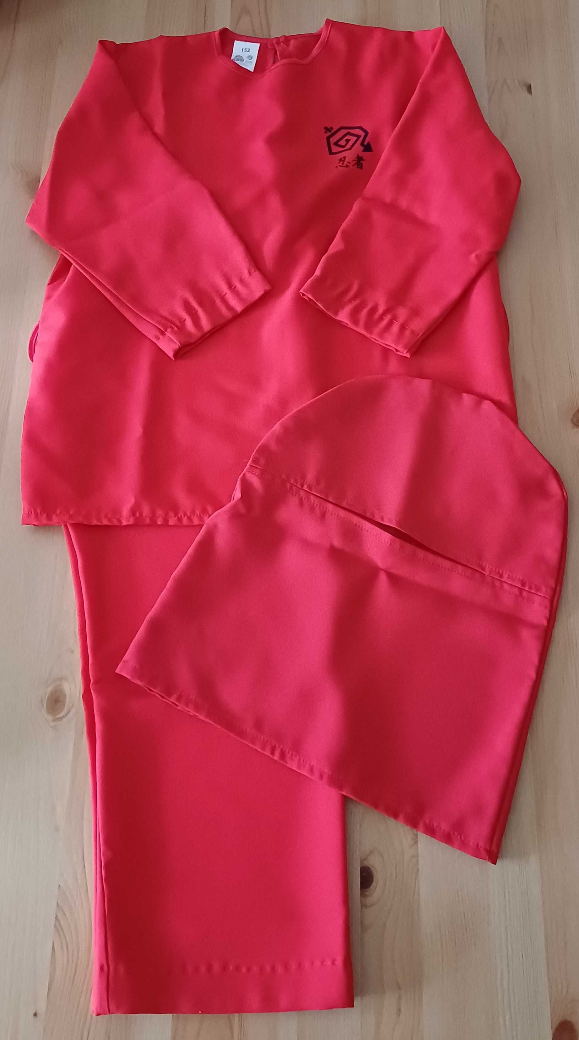 Akcesoria/ strój na bal/ przebranie czerwone kimono Ninja 140/146/152