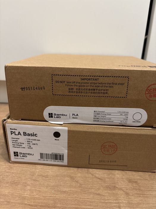 2x filament Bambu Lab PLA basic czarny i bialy refill