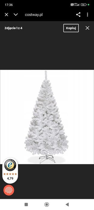 Choinka biała 180cm