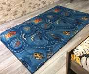 DYWAN DISNEY CARS 150x250 AUTA DROGI WYŚCIGI - dziecięcy, niebieski