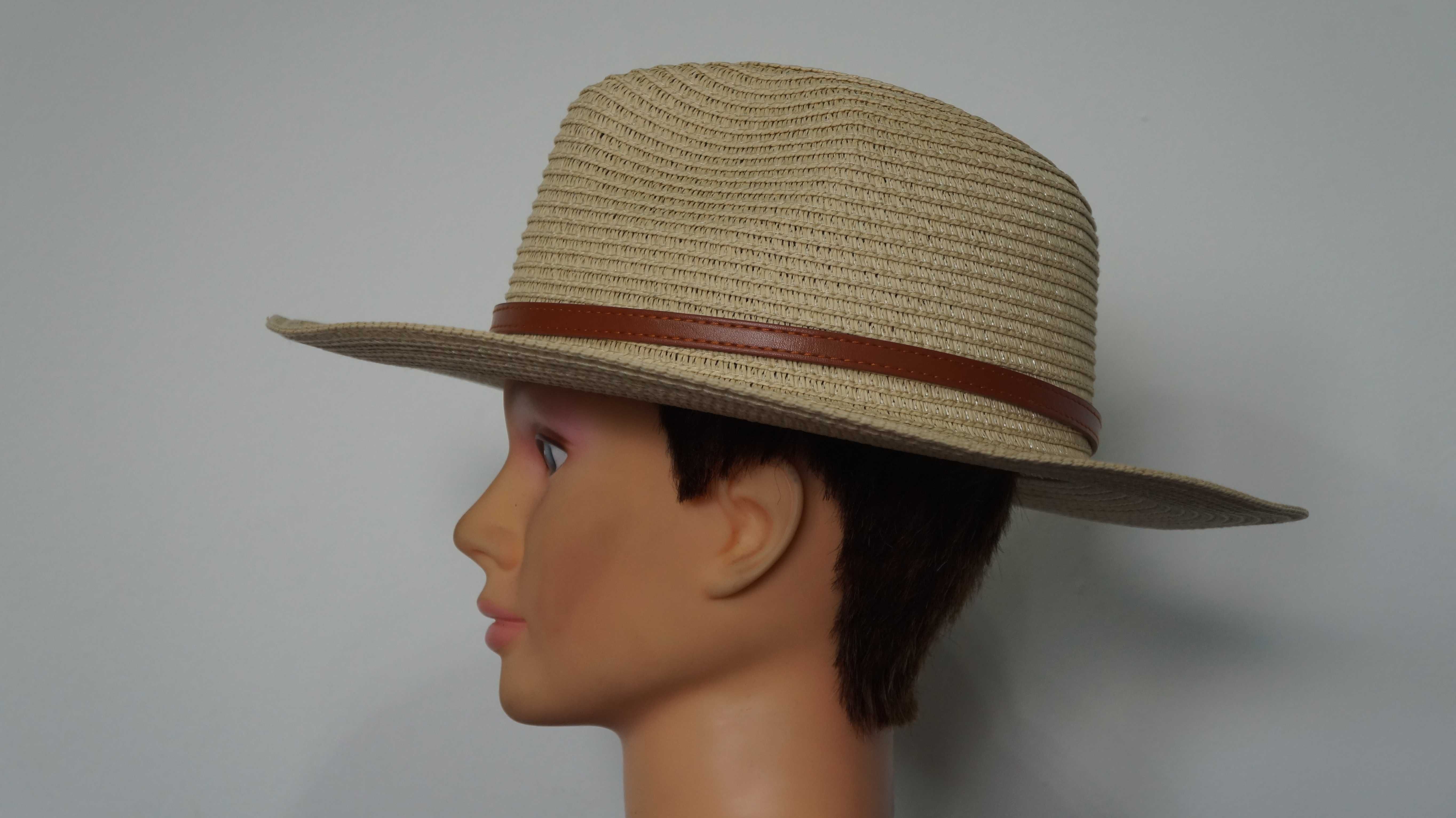 Kapelusz Wzór Panama unisex rozmiar 50 - 60 UniwerKolor Beżowy