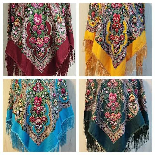 Українська народна хустка, украинский платок с бахромой, є різні
