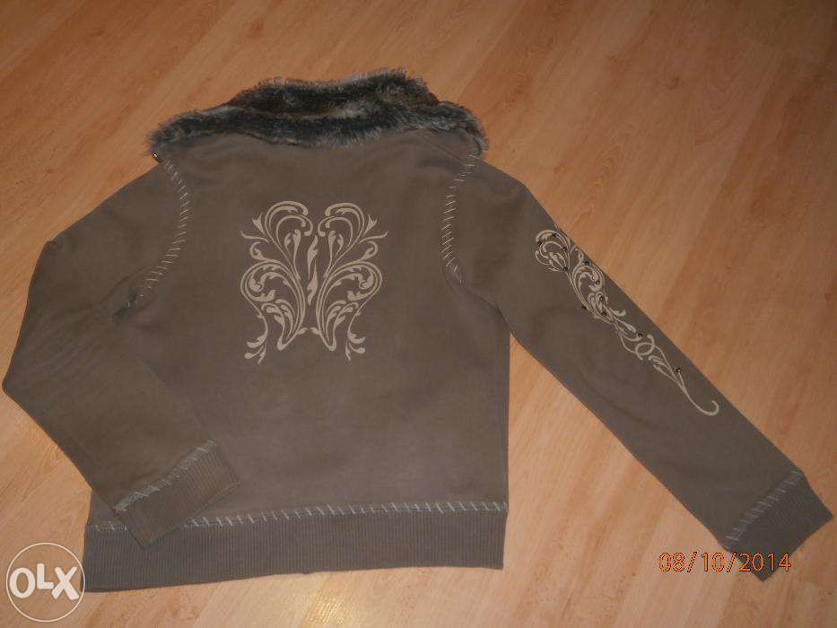 Bluza RAVEL/PRIVATE z ciepłym futrzanym kołnierzem,rozm. 40/L BDB