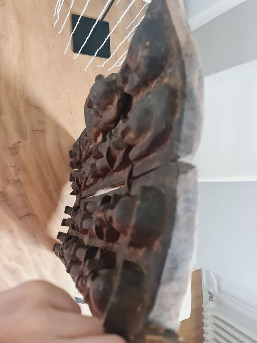 Afrykańskie drzwi ze spichlerza plemie Dogonow Mali lata 60te XX wieku