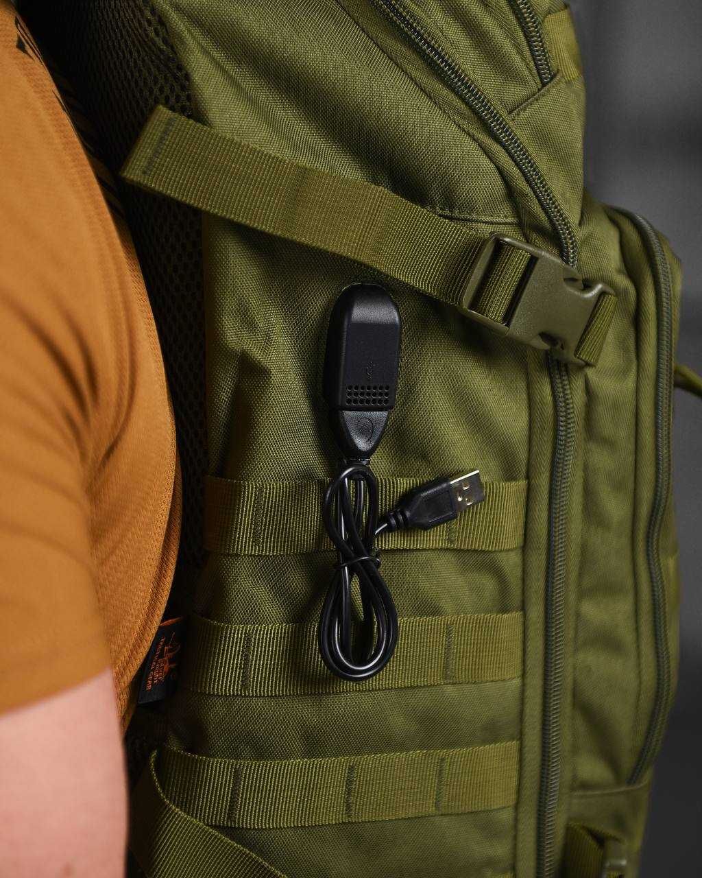 Рюкзак Silver knight oliva с USB ВТ1429