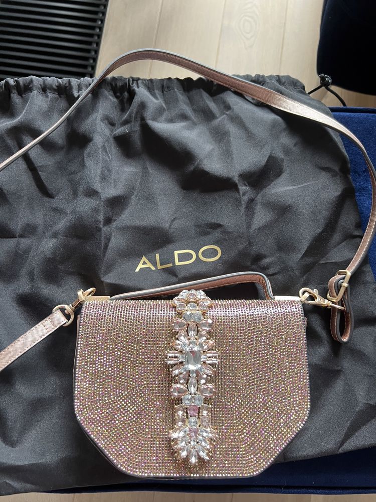 Pzepiekna torebka w kolorze różowego złota ALDO + worek przeciwkurzowy